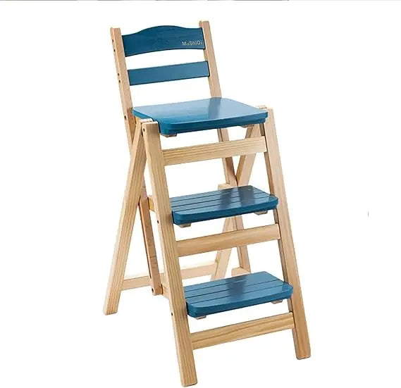 Chengwei Foldable Wood Bar Stool 3 Step Indoor Ladder
