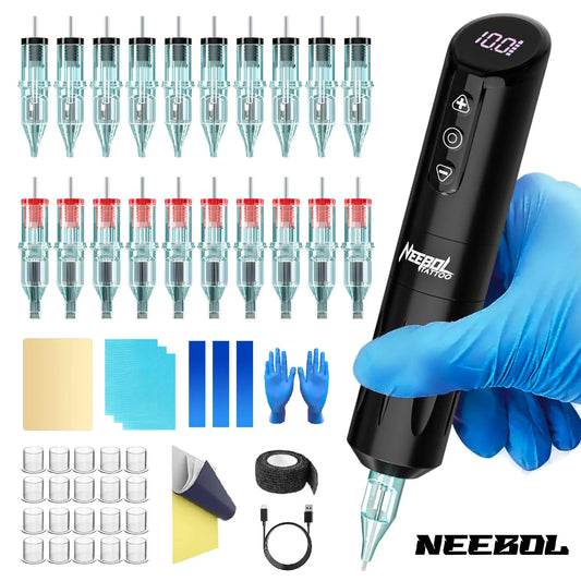 Neebol Unibody Wireless Tattoo Pen Kit With Needles