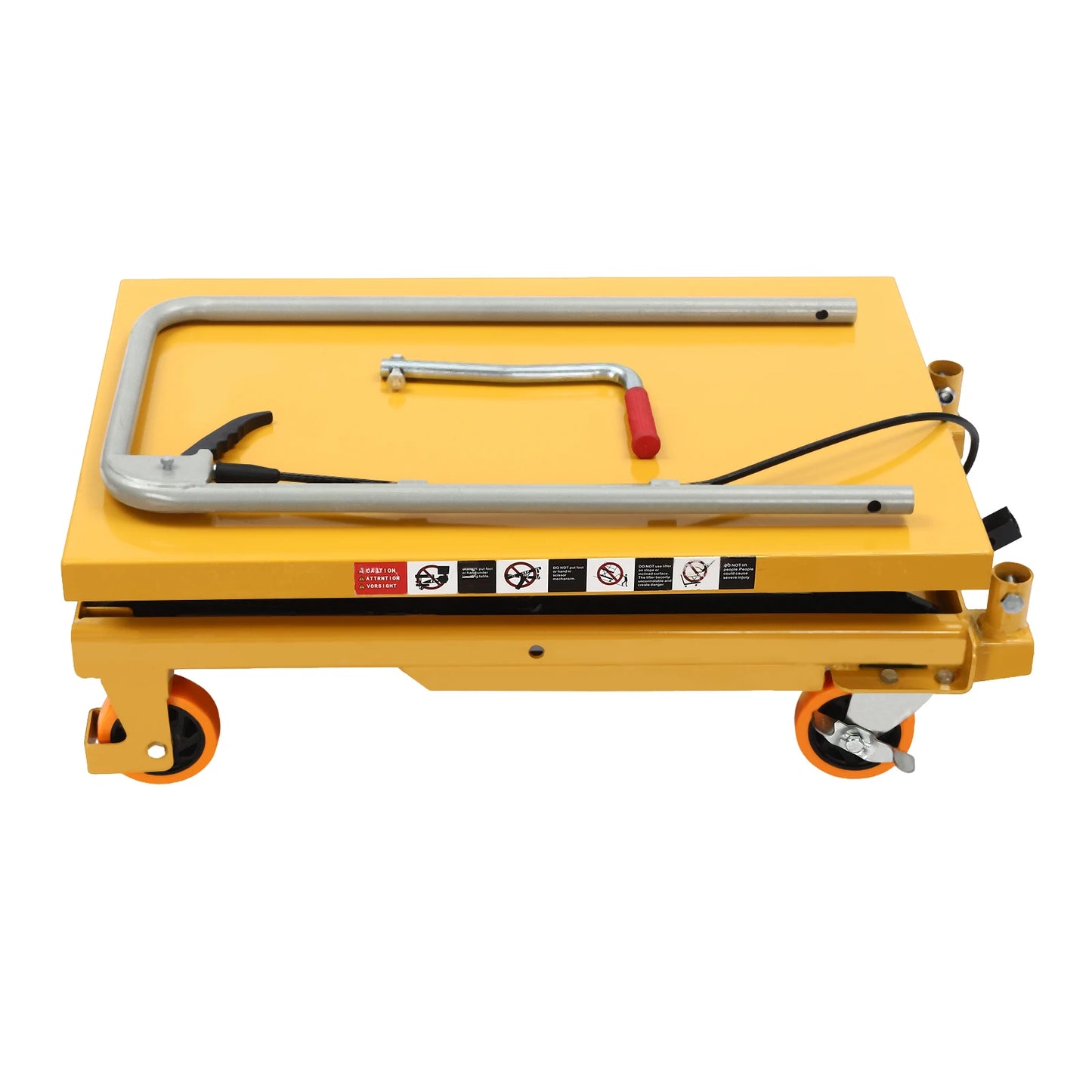 Hydraulic Lift Table Cart 770lb Capacity With Four Wheels