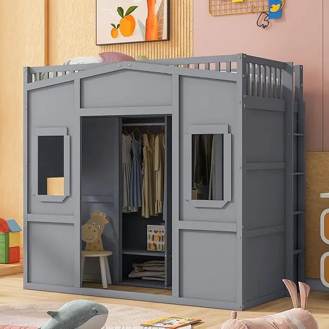 Harper And Bright Designs Loft Bed With Storage Window