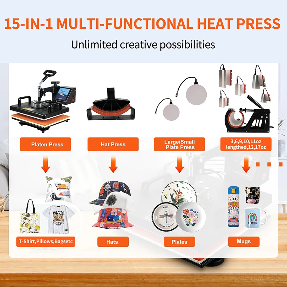 Shuohao 15 In 1 Multifunctional Sublimation Heat Press