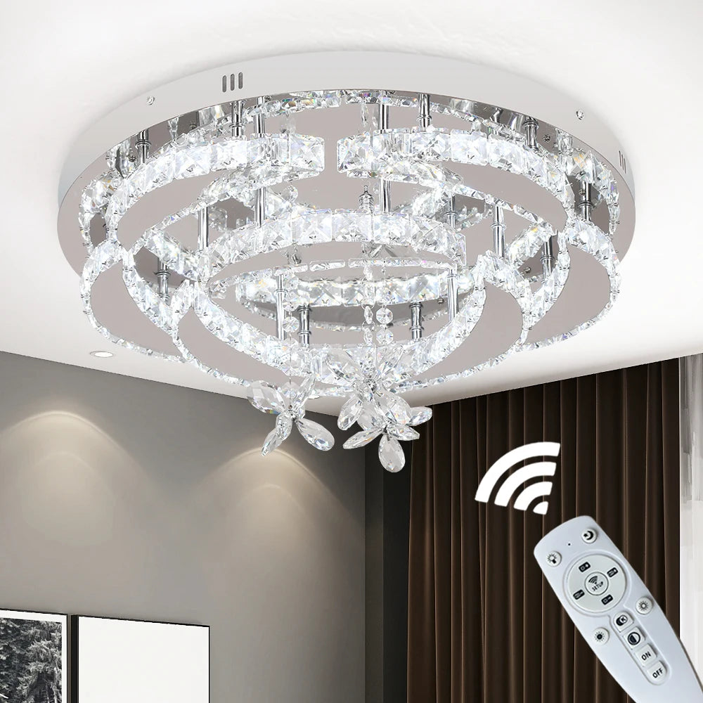 VETRULUS Modern Crystal Chandelier LED Pendant Light