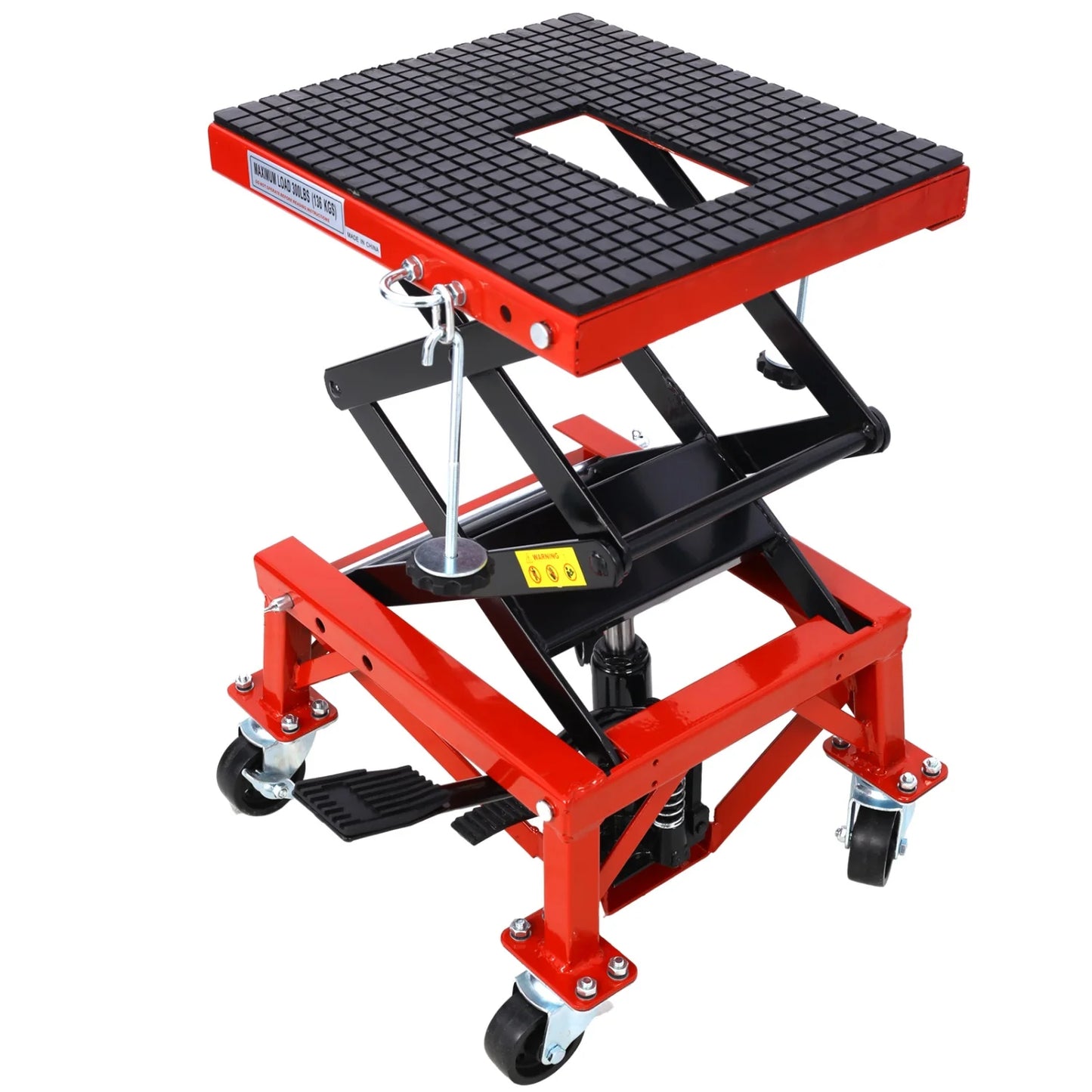 HiMISS Hydraulic Motorcycle Lift 350 Lb Capacity Foot Pedal