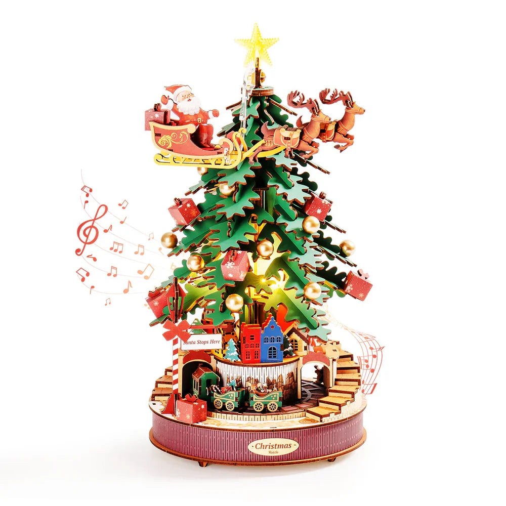 Robotime Christmas Melody Tree Music Box 3D Wooden Puzzle