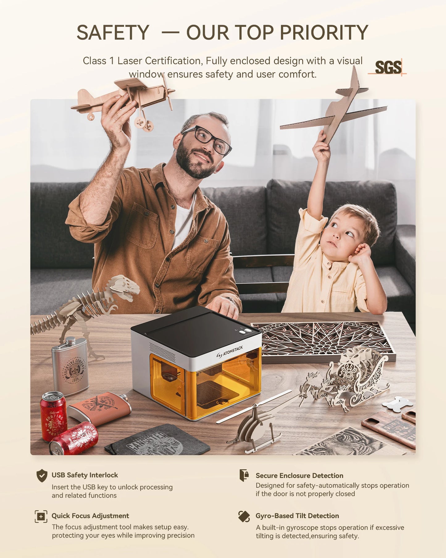 Atomstack P1 Mini Portable Laser Engraver 5W Bluetooth