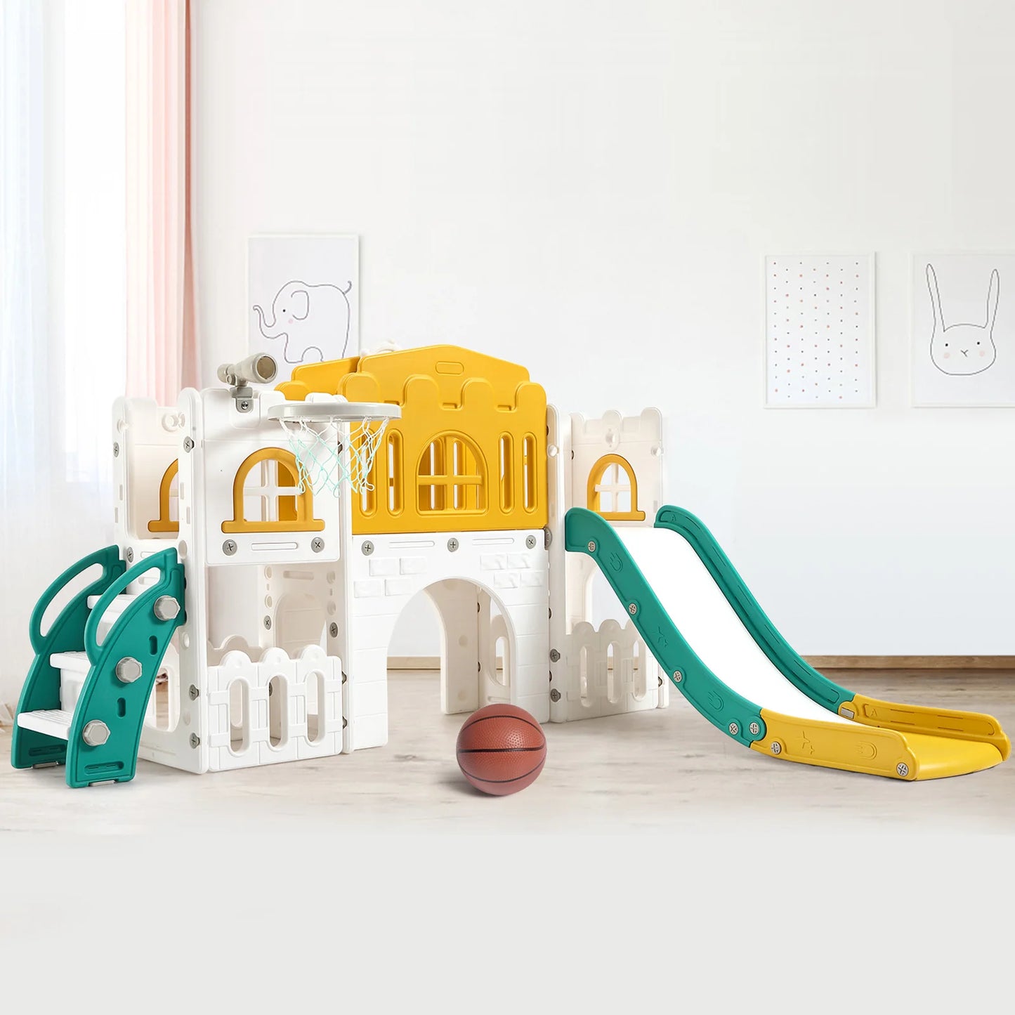8 In 1 Toddler Slide Indoor Playground With Climber