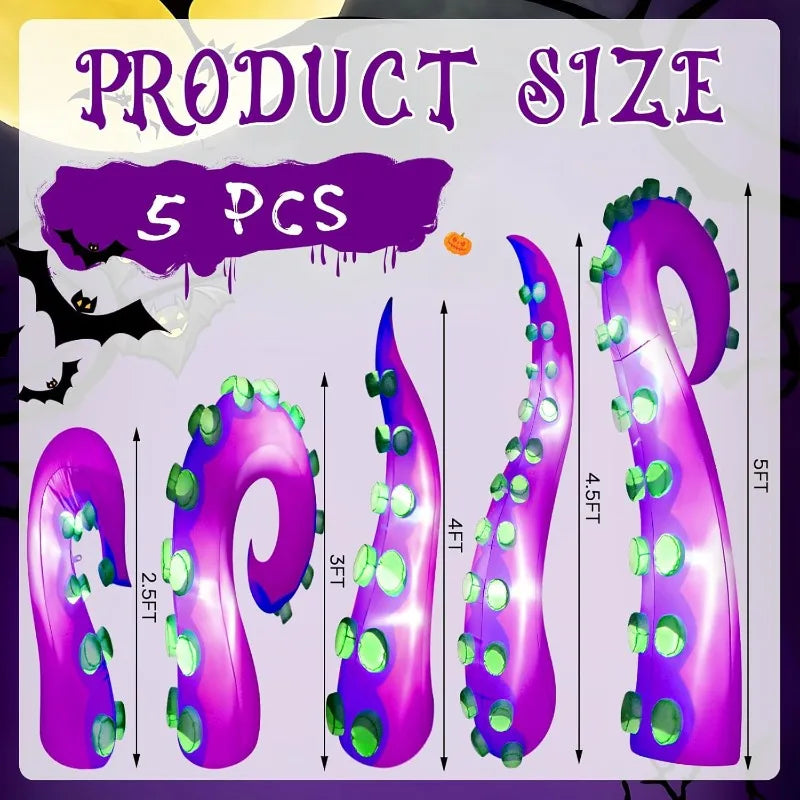 Hign-concerned Halloween Inflatable Lighted Octopus Tentacle