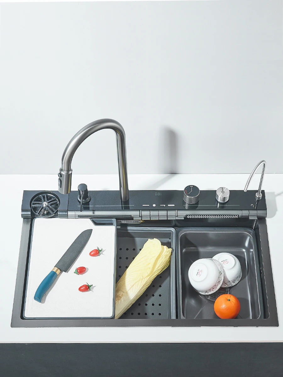 Quyanre Stainless Kitchen Sink Faucet Set Soap Dispenser