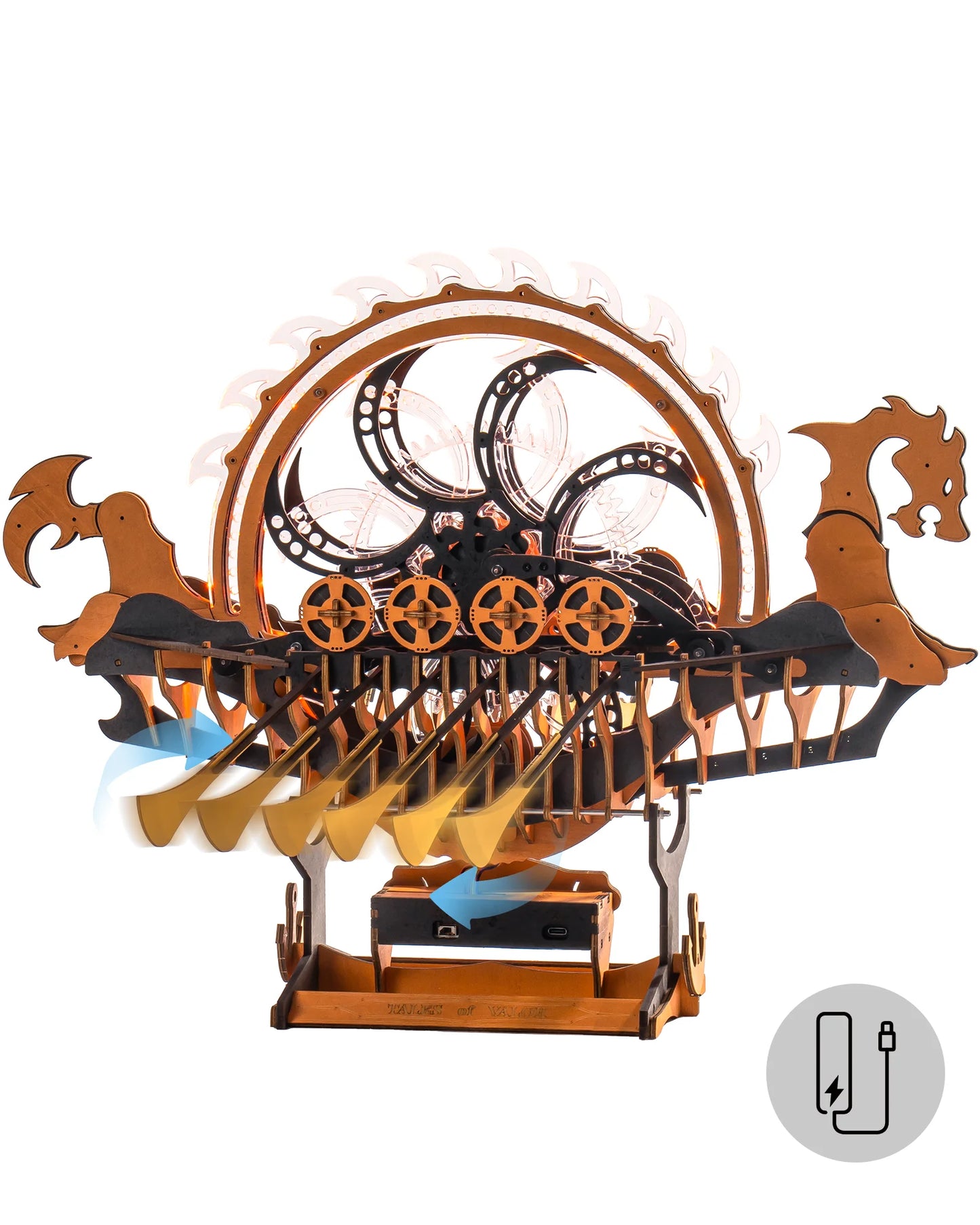 Robotime Vikingship Movable Wooden Puzzle Boat Model