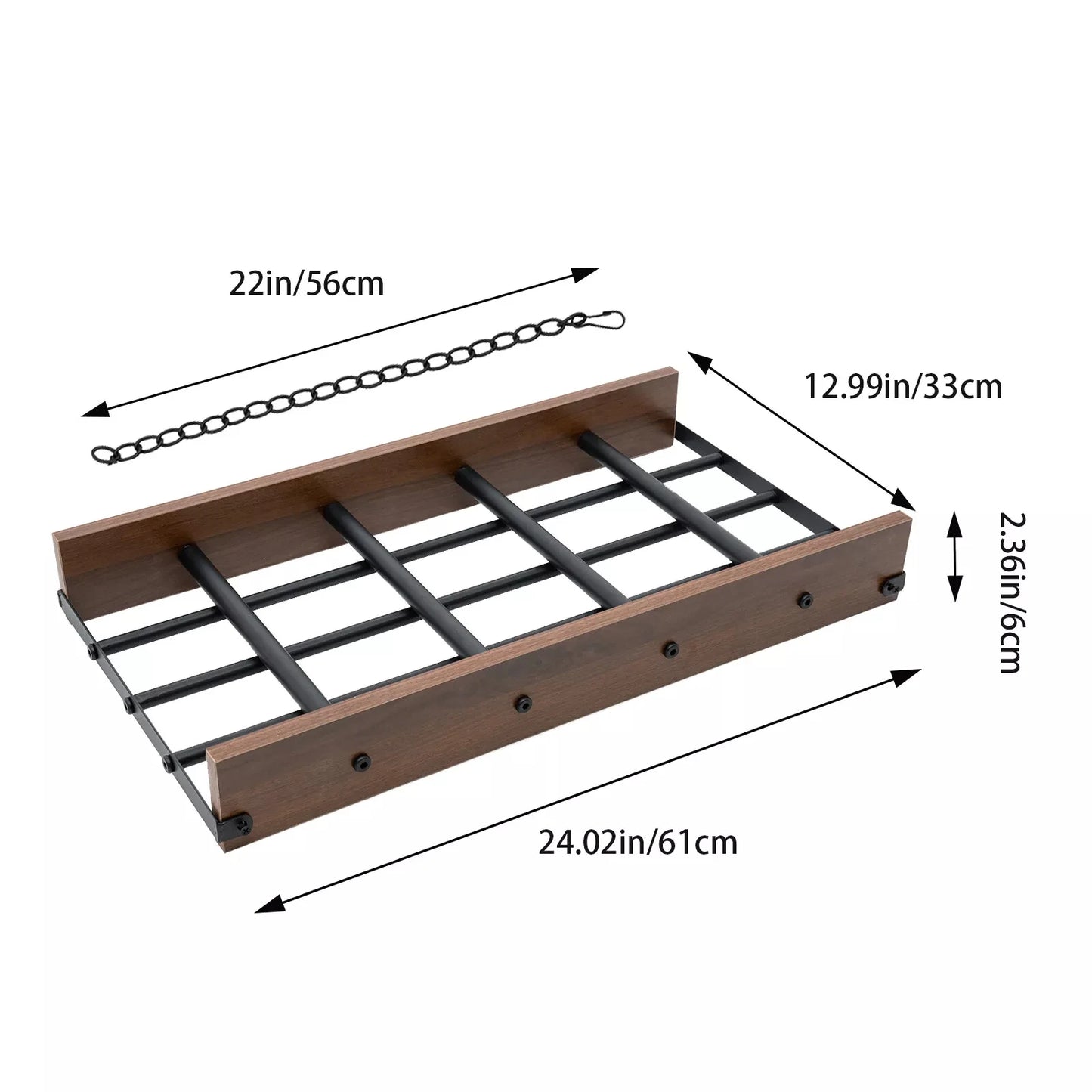 Kitchen Hanging Pot Rack Iron Pan Holder Cookware Organizer