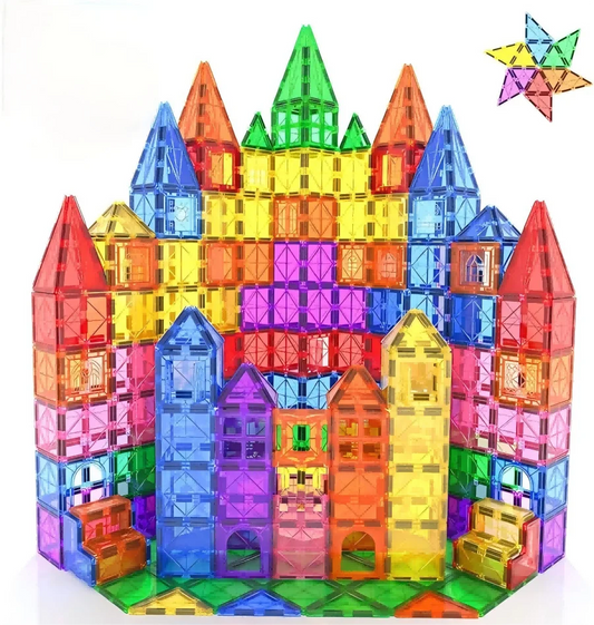 Coodoo Magnetic Tiles 118Pcs STEM Building Blocks for Kids