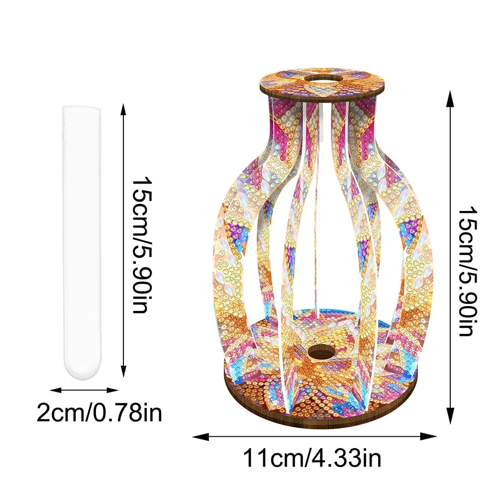 Alloet Wooden Diamond Mosaic Vase Kit For Beginners