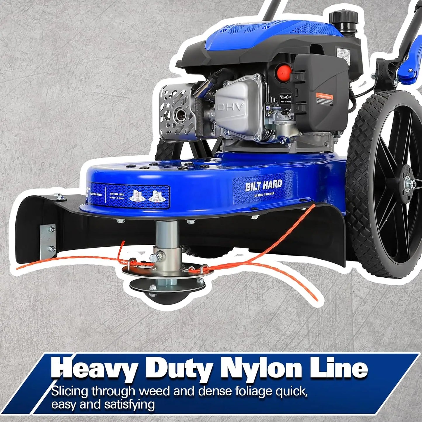 XMSJ Walk Behind String Trimmer 170cc Gas Lawn Mower