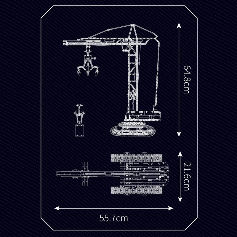 Mould King 17059 Remote Control Crawler Crane Block