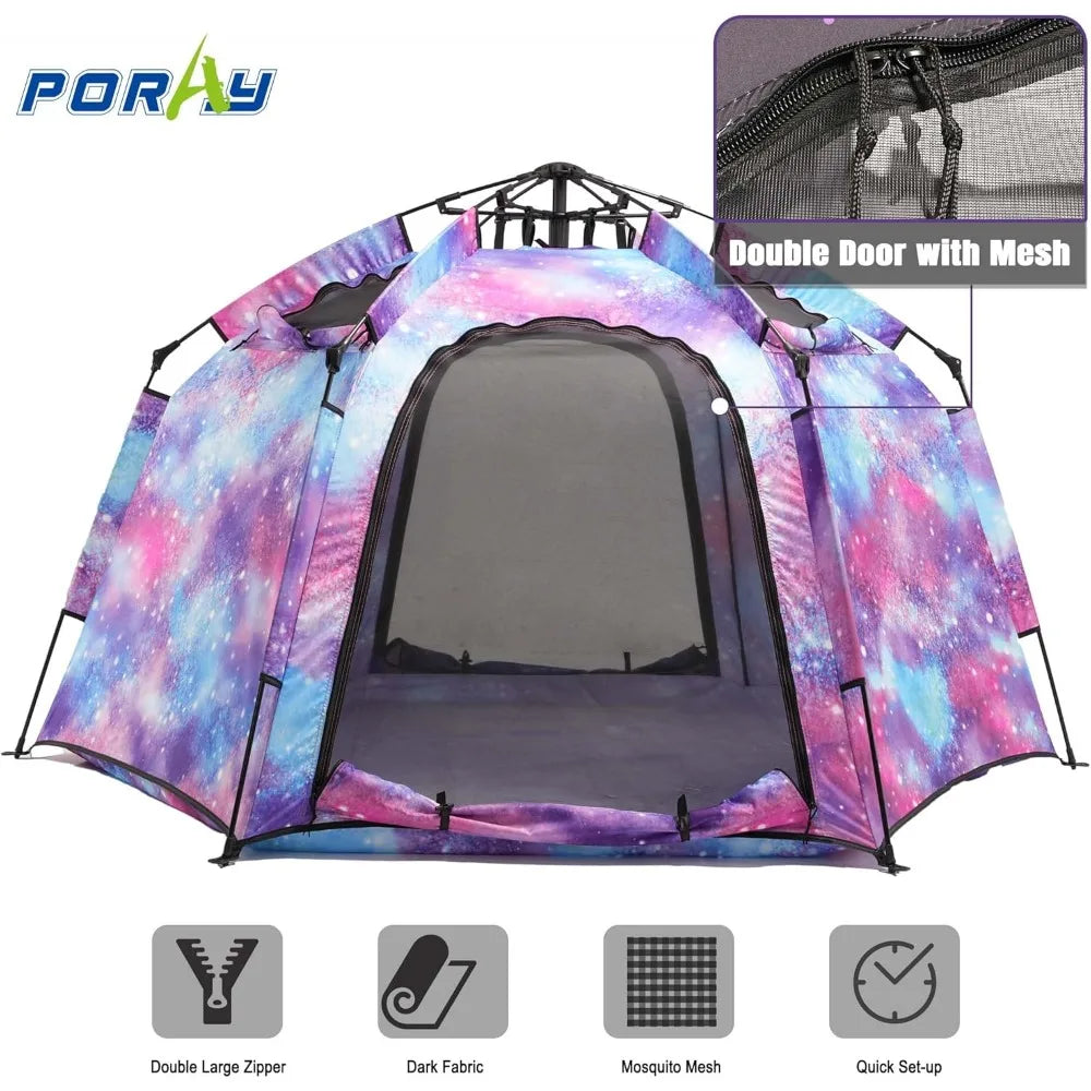 Hexagon Kids Play Tent With Led Lights Indoor Playhouse