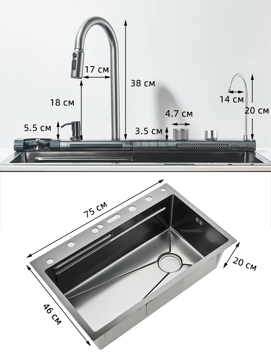 Quyanre Stainless Kitchen Sink Faucet Set Soap Dispenser