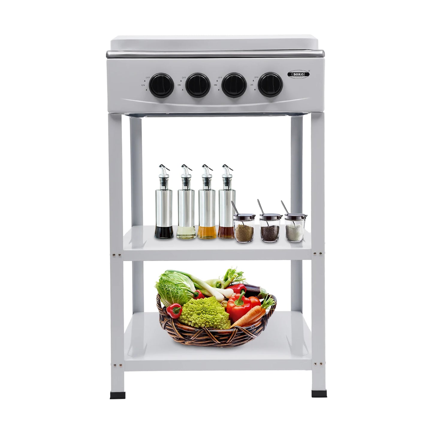 Portable Smokeless 4 Burner Gas Grill With Movable Bracket