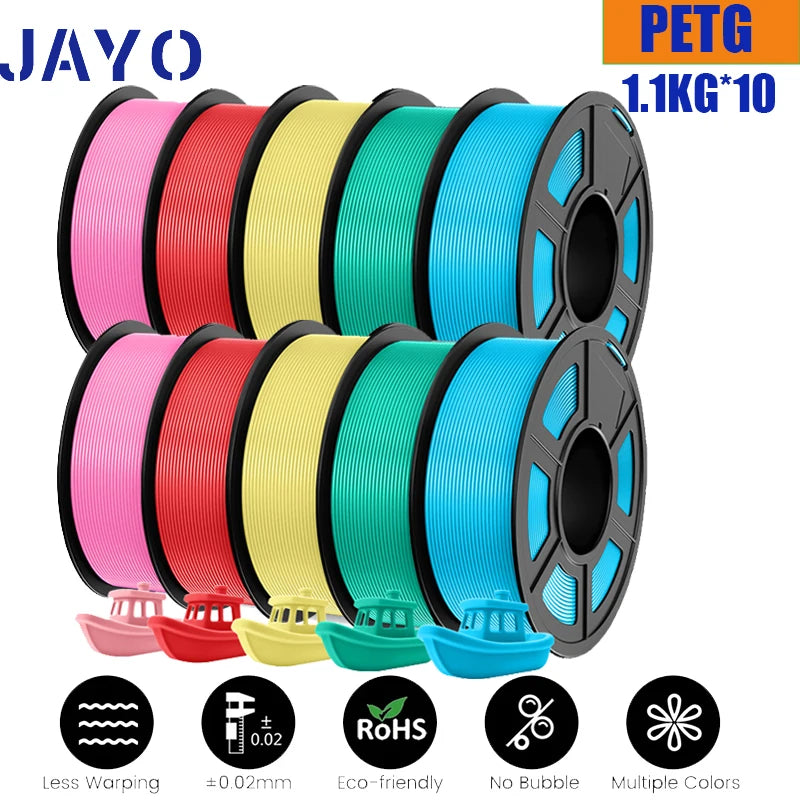 JAYO PLA Plus Filament 10 Rolls High Speed Matte 3D