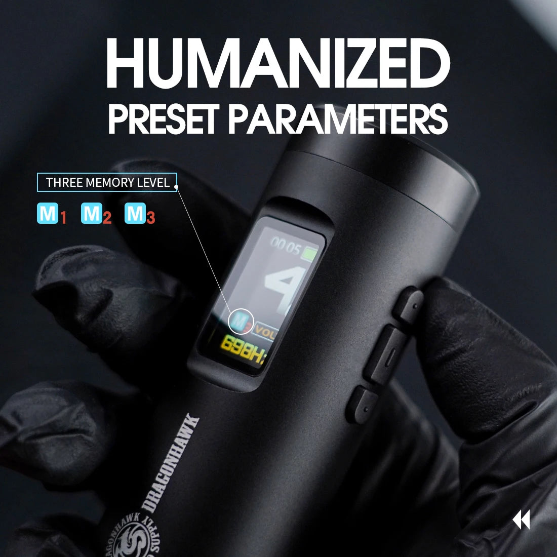 Dragonhawk X7 Wireless Tattoo Pen Rotary 1800mAh Battery