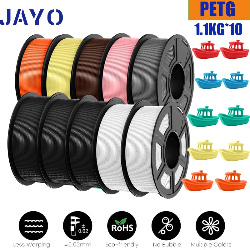 JAYO PLA Plus Filament 10 Rolls High Speed Matte 3D