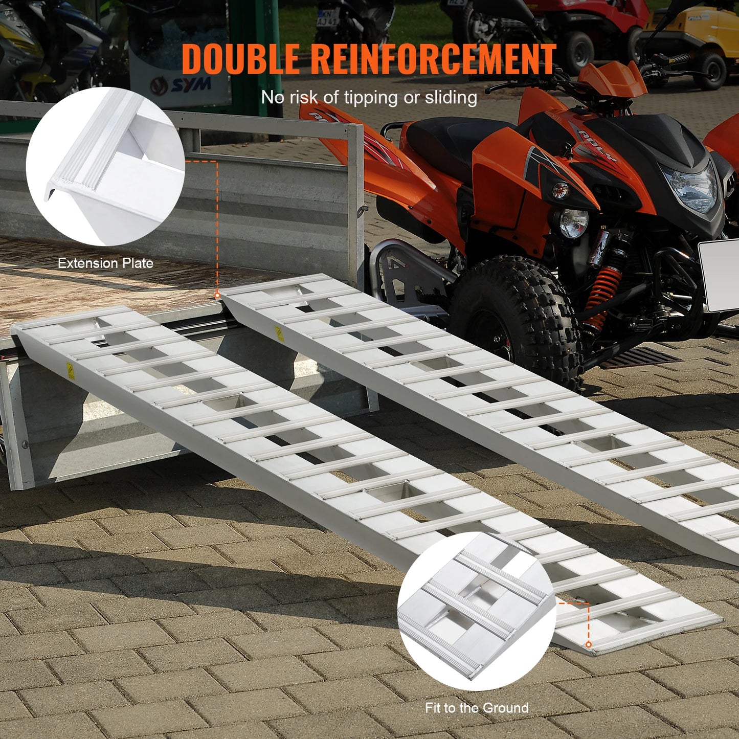 SucceBuy Aluminum Loading Ramps 880 6000 LBS Capacity Set