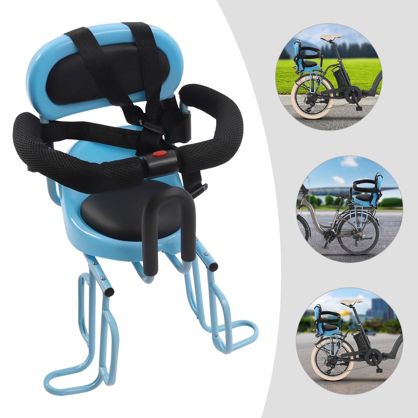 Rear Mounted Child Bike Seat With Guardrail And Backrest