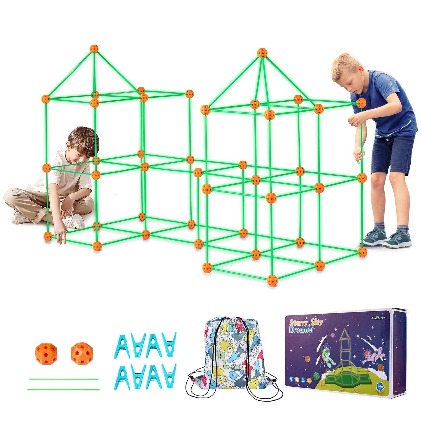 SucceBuy Fort Building Kit for Kids Indoor Castle STEM Toy