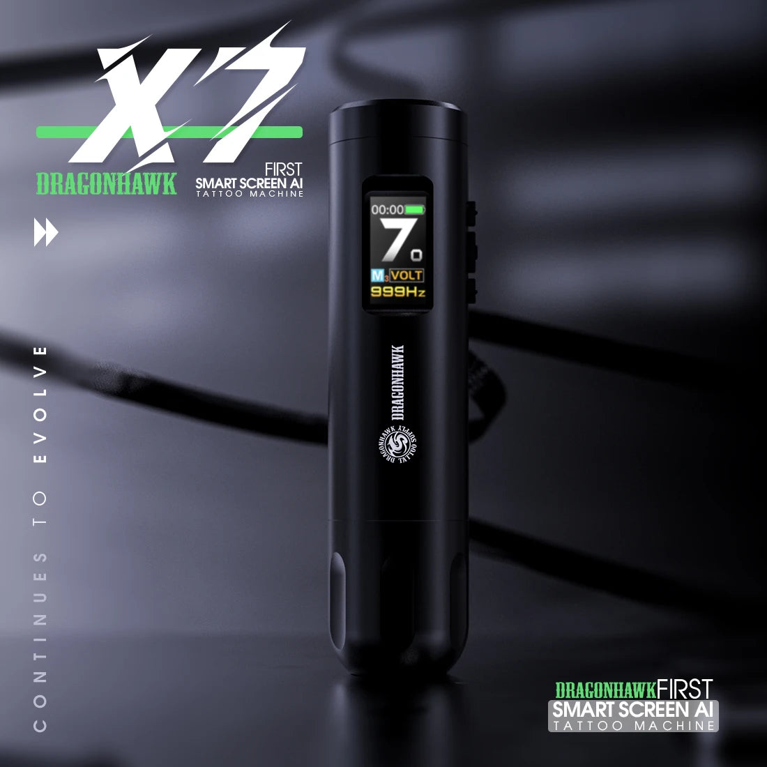 Dragonhawk X7 Wireless Tattoo Pen Rotary 1800mAh Battery