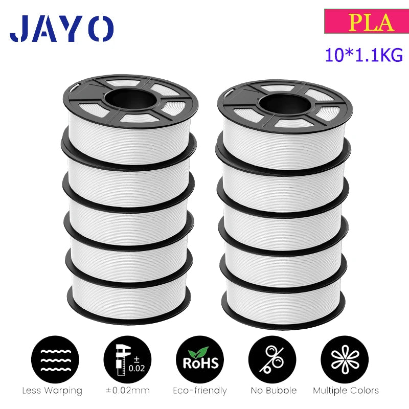 JAYO PLA Plus Filament 10 Rolls High Speed Matte 3D