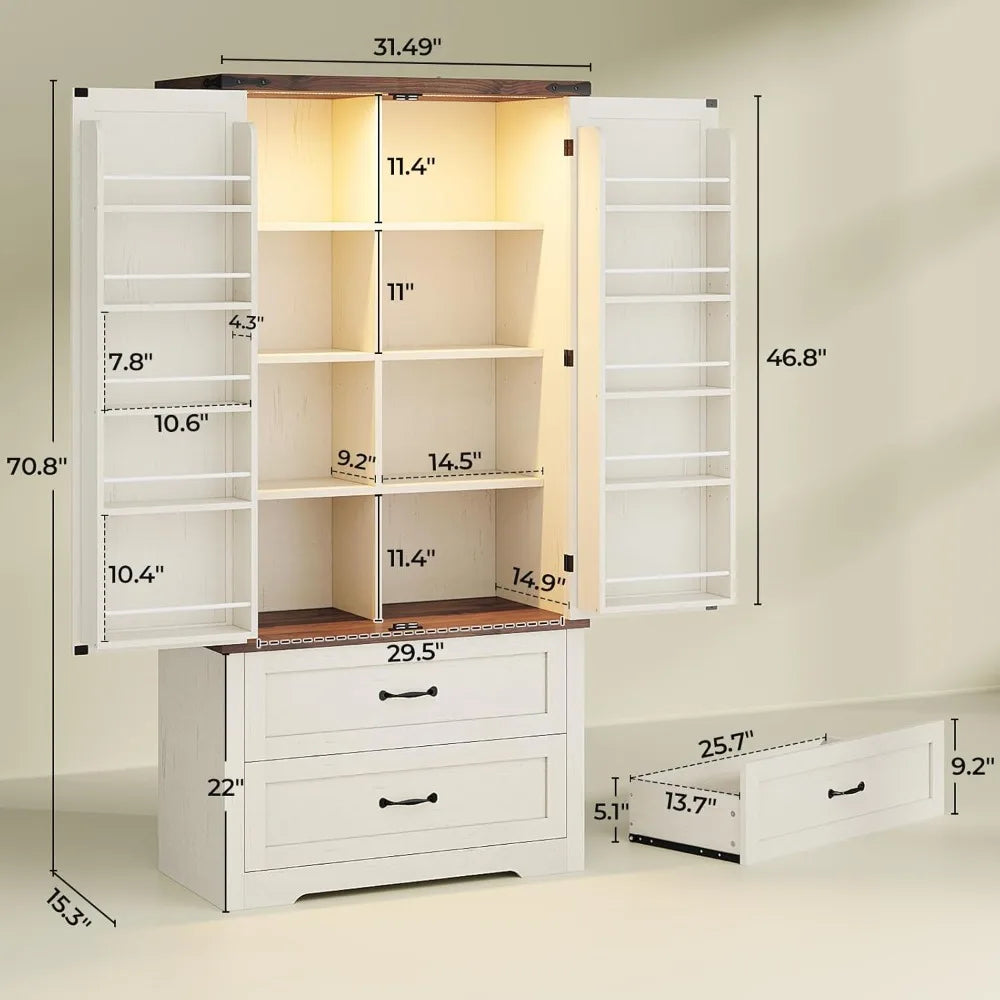 Charge Freestanding Kitchen Storage Cabinet With Drawer