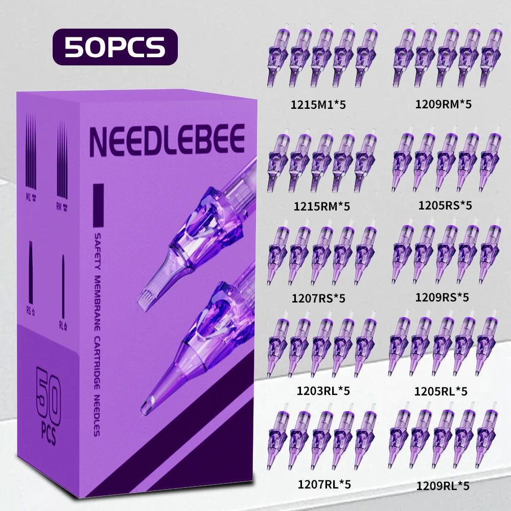 Gold Plume Tattoo Cartridge Needles 50 Set Rl Rs M1