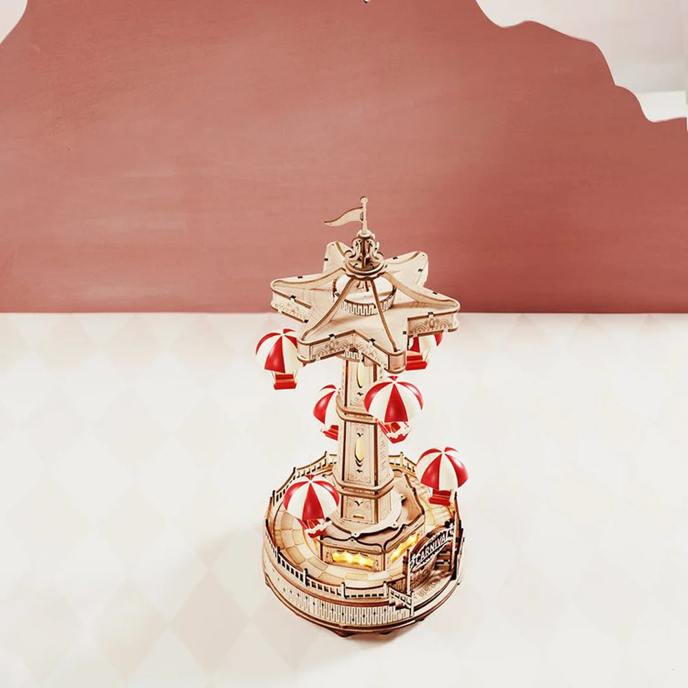 Robotime ROKR Parachute Tower DIY Music Box Amusement Puzzle