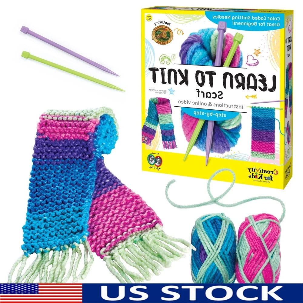 XMSJ Knitting Kit For Kids 9 12 Unisex Scarf Craft
