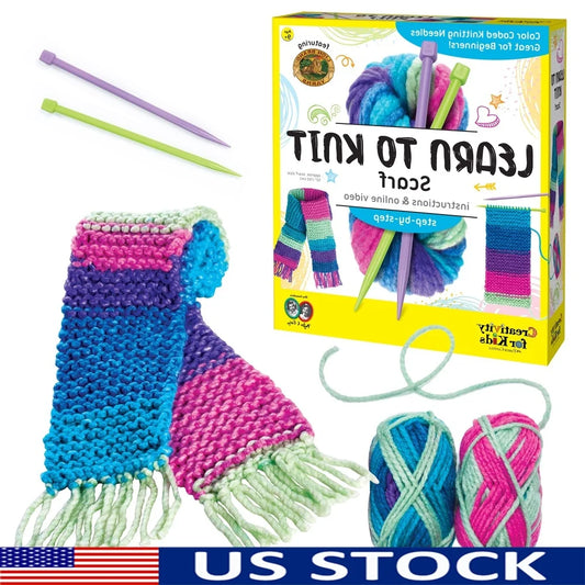 XMSJ Knitting Kit For Kids 9 12 Unisex Scarf Craft