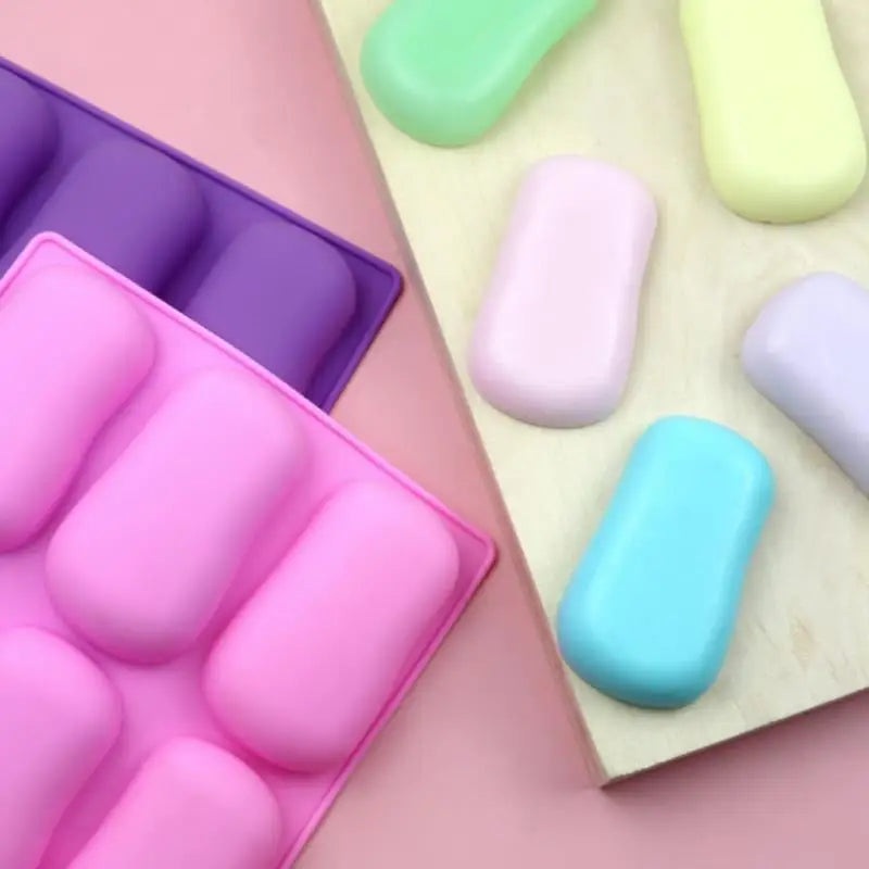 Six Hole Handmade Silicone Soap Mold Food Grade For Crafts