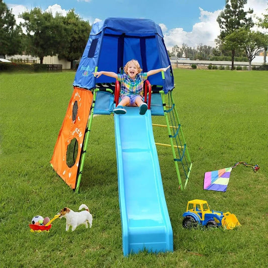 Explorer Adventure Climbing Fort Platform Slide Tent