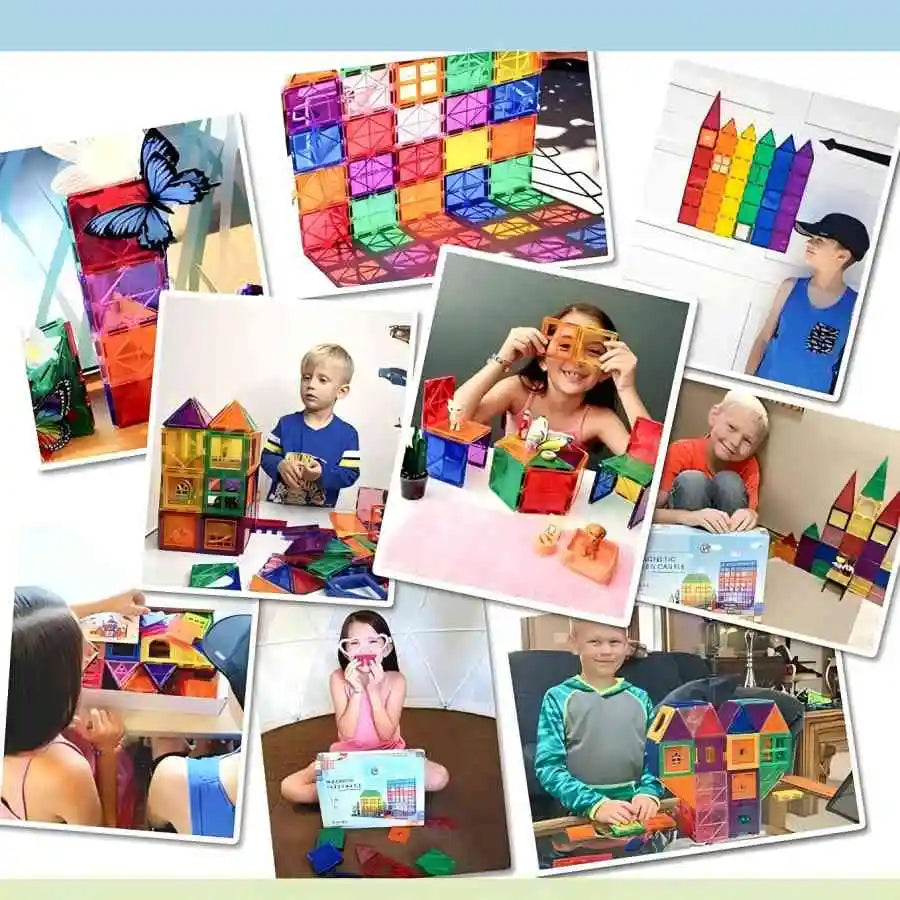 Coodoo Magnetic Tiles 118Pcs STEM Building Blocks for Kids