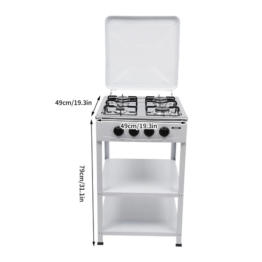 4 Burner Propane Gas Grill With Movable Storage Bracket