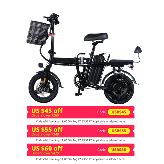 GleeRide A9 Mini Folding Electric Bike 500W 48V Battery