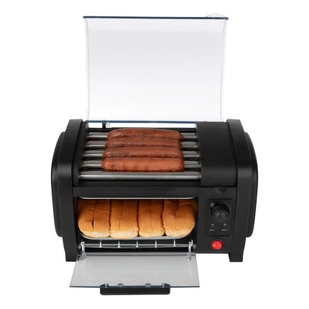 XMSJ Mini Hot Dog Roller With Bun Warmer Toaster Oven