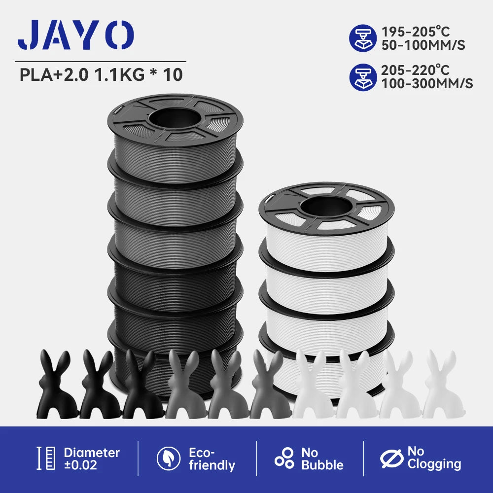 JAYO PLA Plus Filament 10 Rolls High Speed Matte 3D