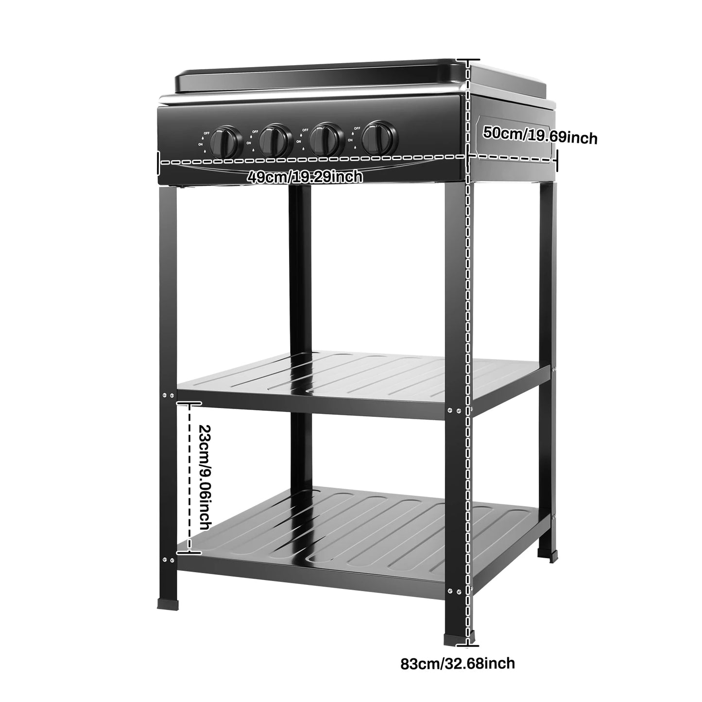 Portable Smokeless 4 Burner Gas Grill With Movable Bracket