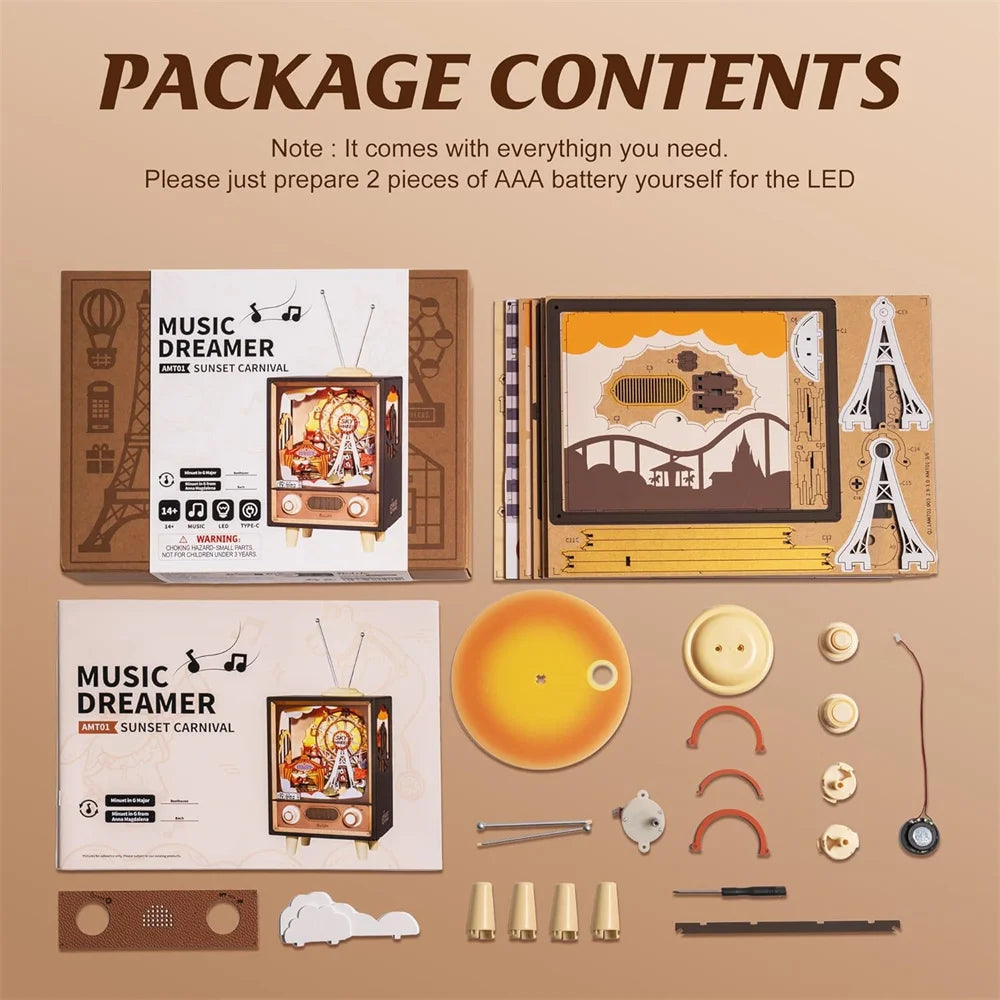 Robotime Sunset Carnival Music Box 3D Puzzle AMT01