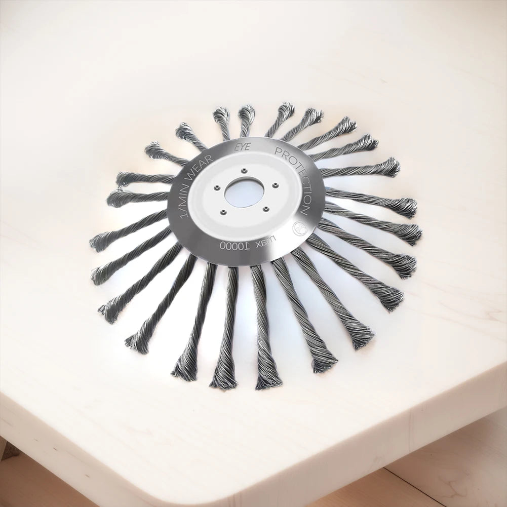 10 Inch Wire Brush Trimmer Head for Weed Removal and Rust