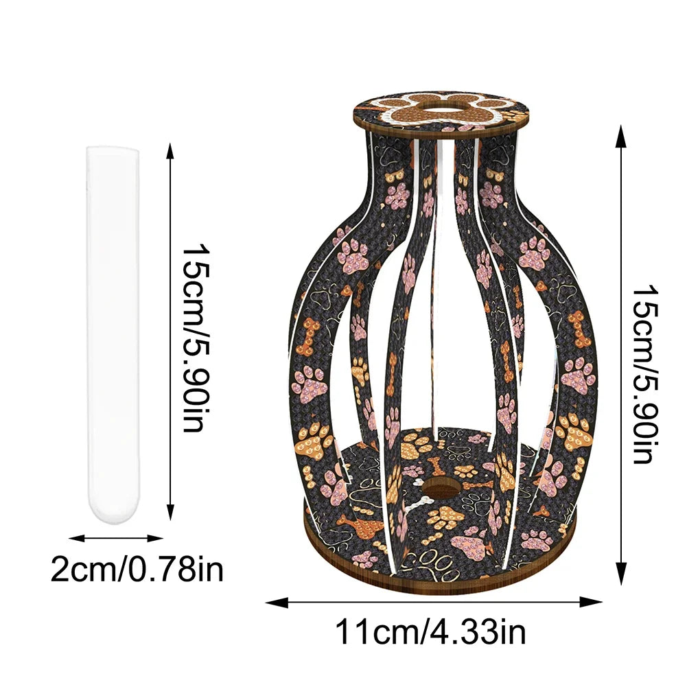 Alloet Wooden Diamond Mosaic Vase Kit For Beginners