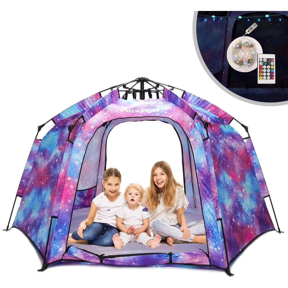 Hexagon Kids Play Tent With Led Lights Indoor Playhouse