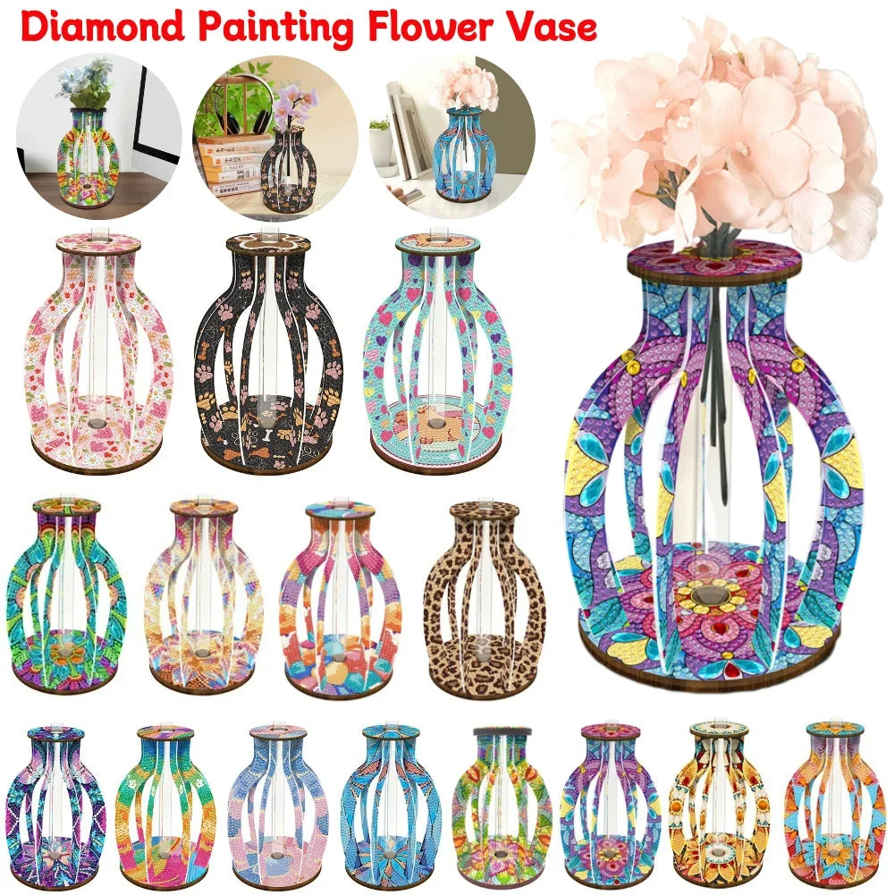 Alloet Wooden Diamond Mosaic Vase Kit For Beginners