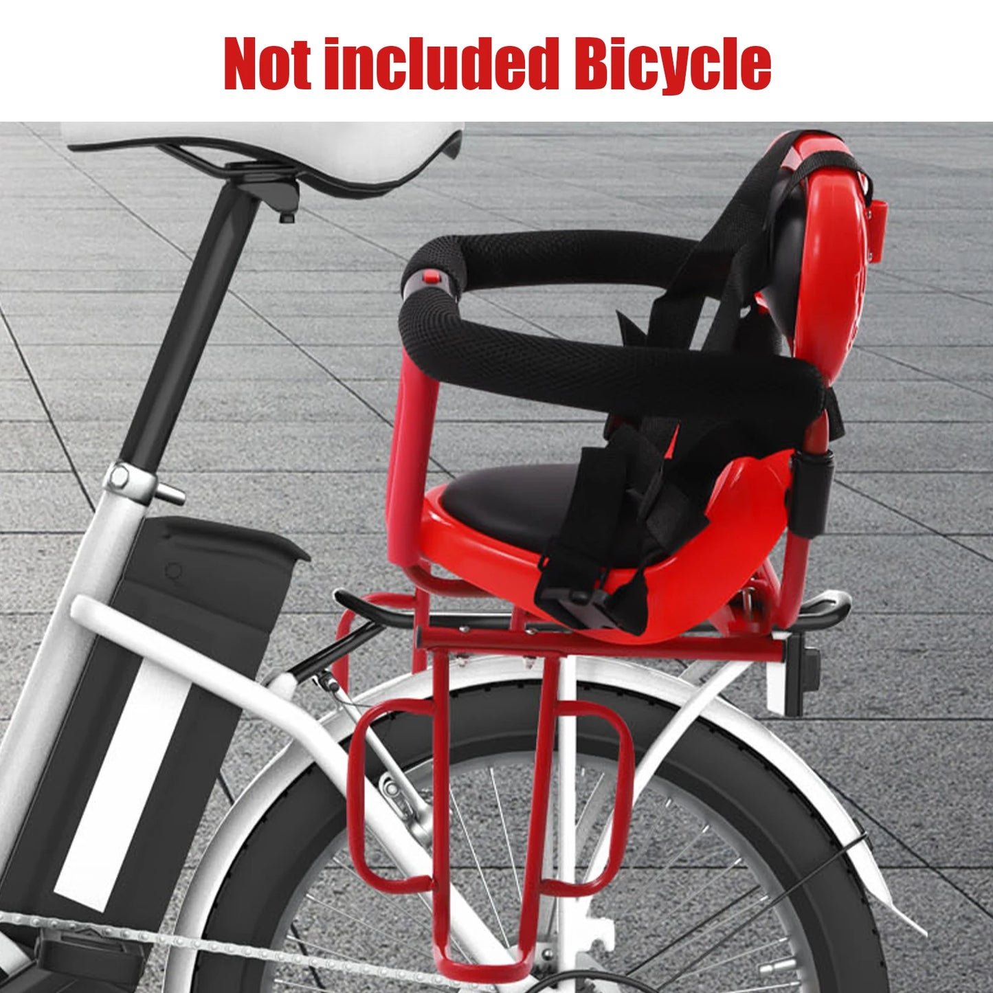Rear Child Bike Seat Attachment With Guardrail And Cushion