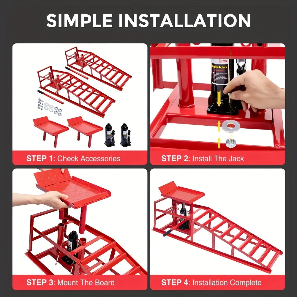 Heavy Duty Hydraulic Car Ramps 11000lbs Floor Jack Lift
