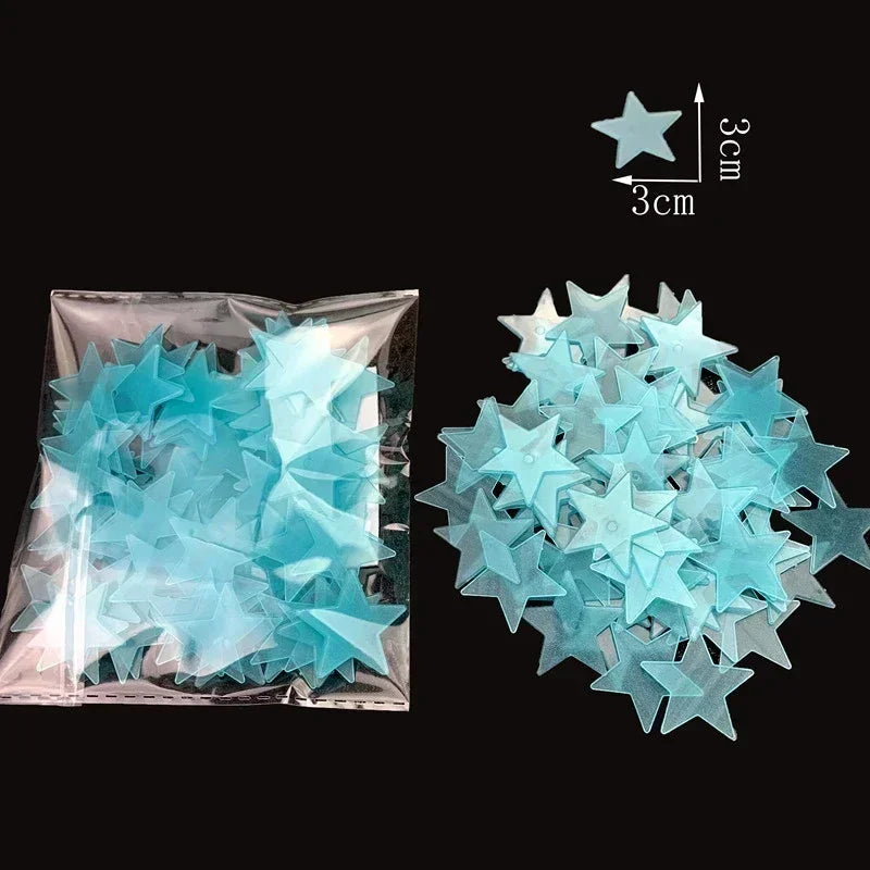Glow In The Dark Star Wall Stickers Luminous 3D Decor